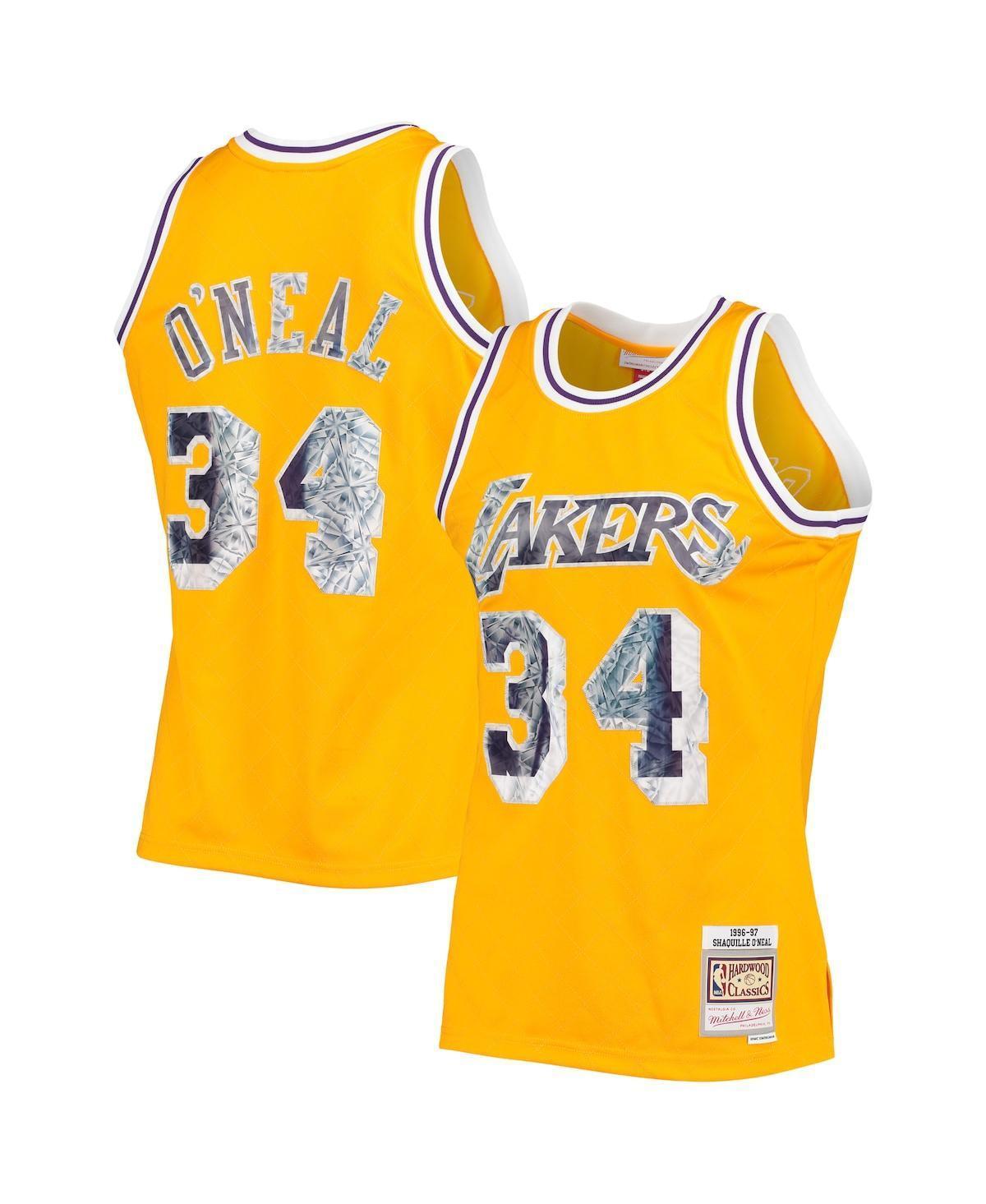 Mens Mitchell & Ness Shaquille ONeal Los Angeles Lakers 1996-97 Hardwood Classics NBA 75th Anniversary Diamond Swingman Jersey Product Image