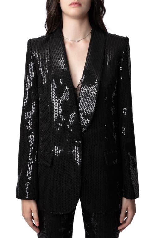 Zadig & Voltaire Vive Sequin Tuxedo Blazer Product Image