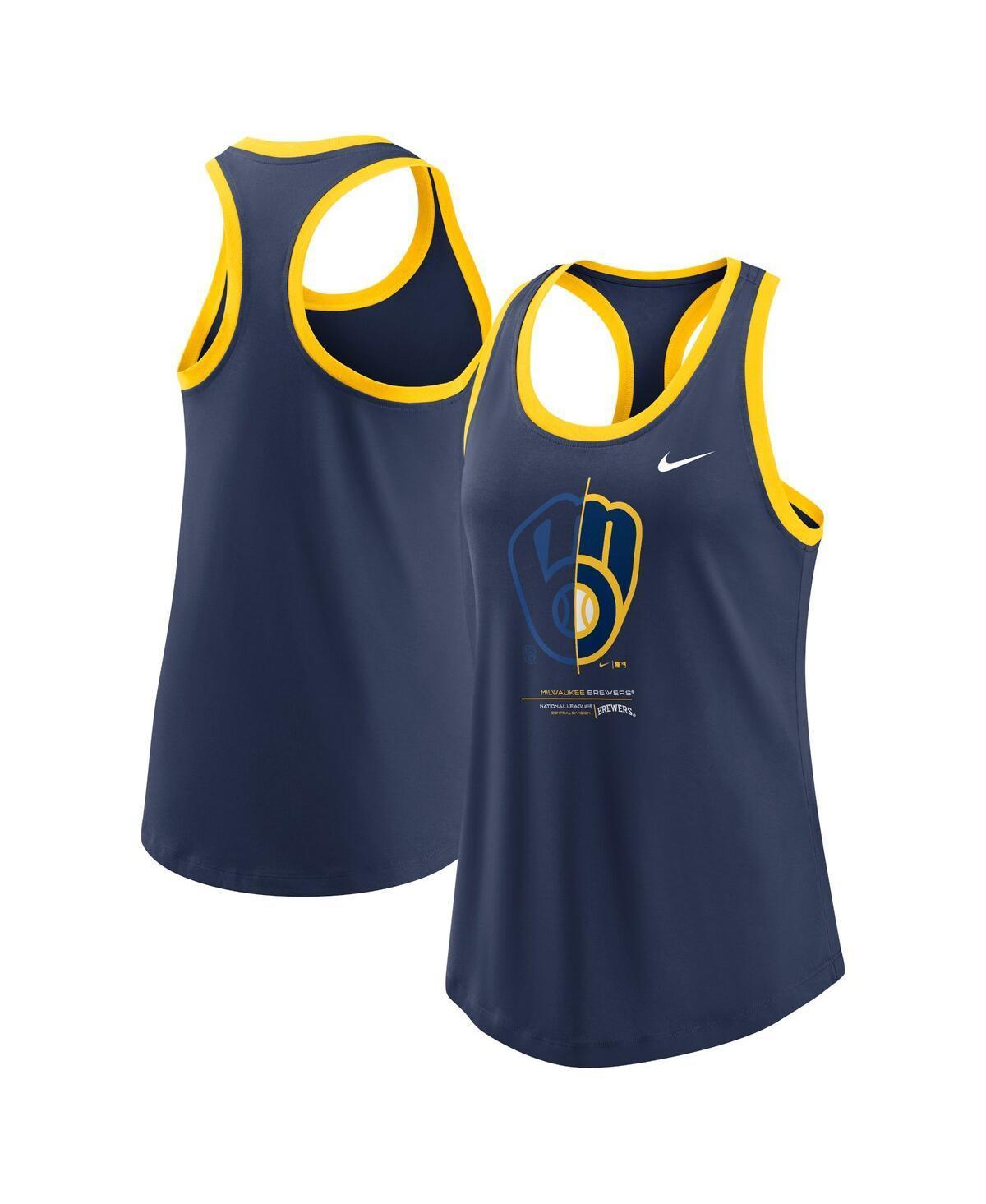 Womens Nike Navy Milwaukee Brewers Tech Tank Top Product Image