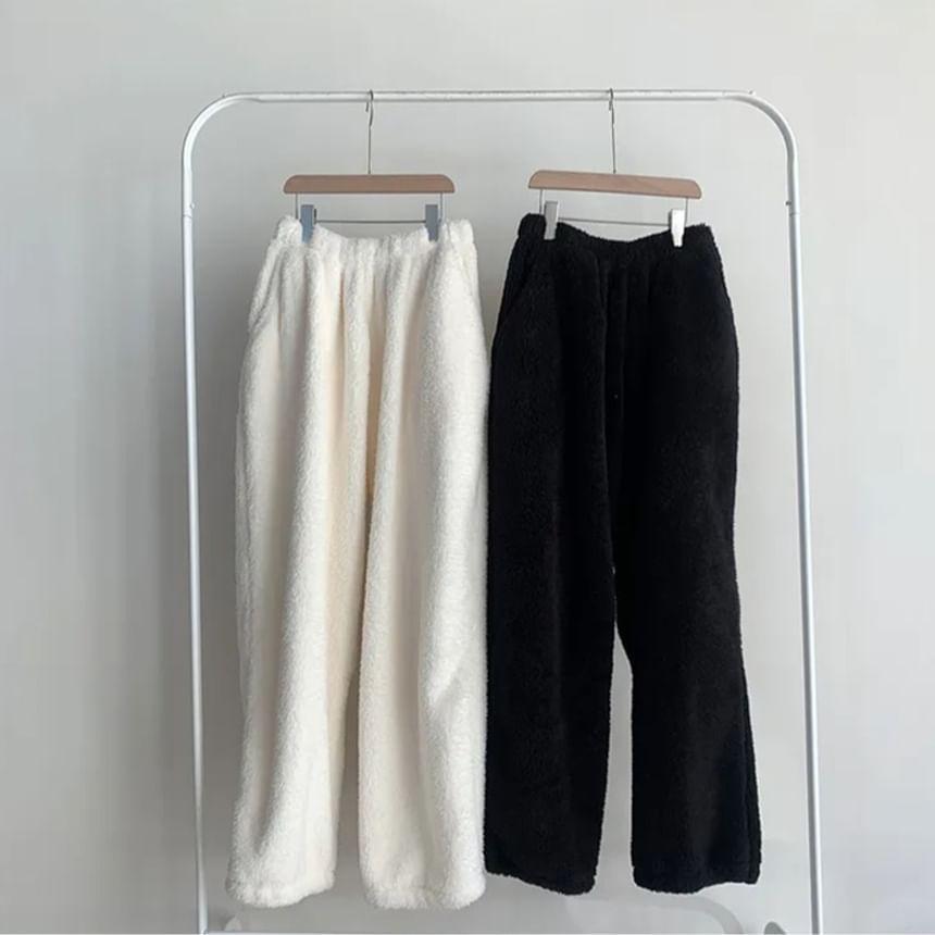 High-Rise Plain Straight Leg Pants Product Image