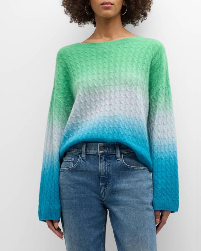 Cashmere Ombre Cable-Knit Sweater Product Image