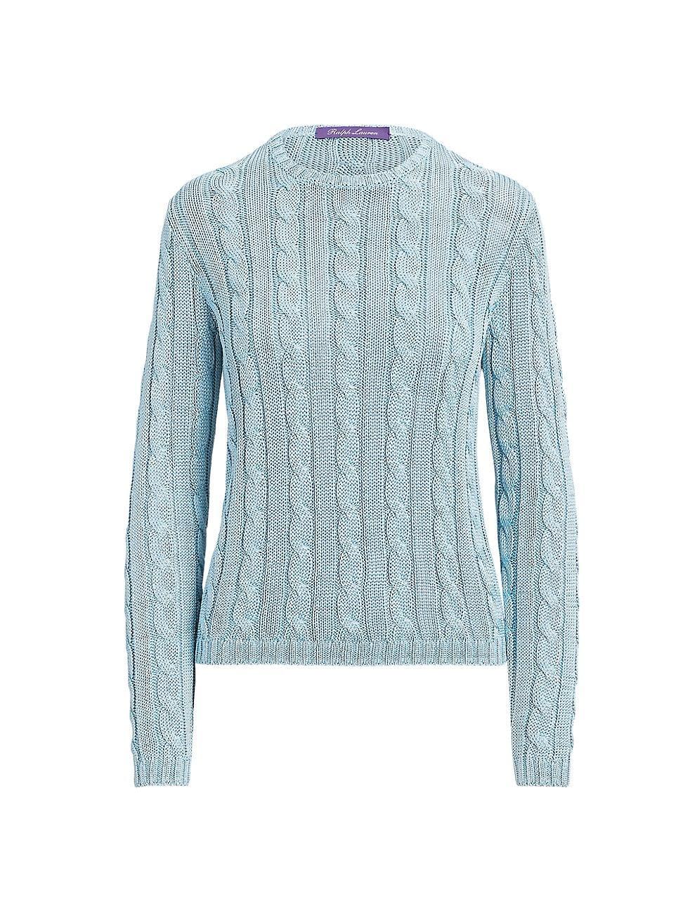 Womens Silk Cable-Knit Sweater Product Image