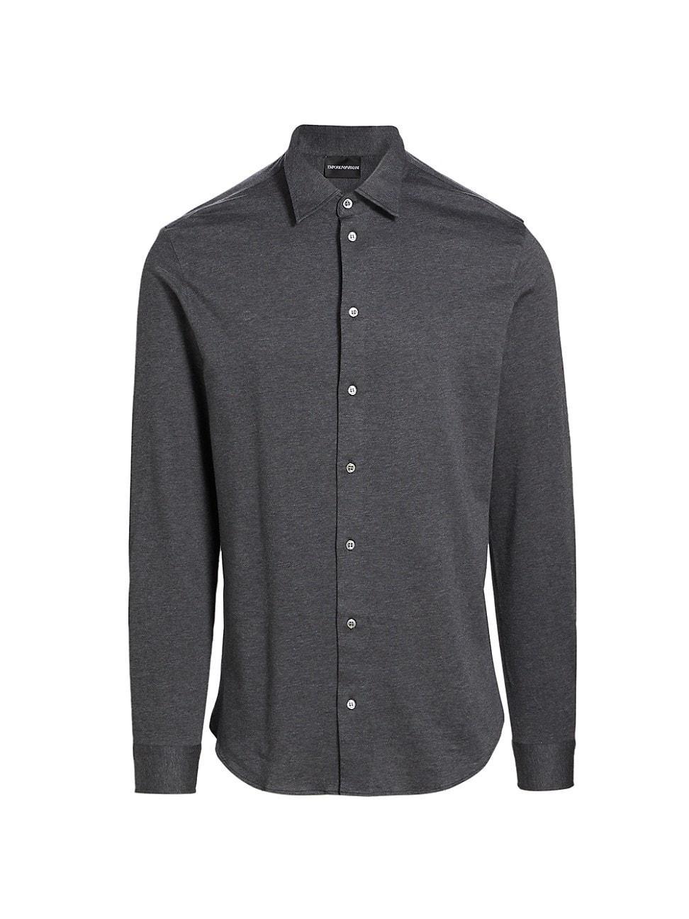 Mens Cotton Button-Front Shirt Product Image