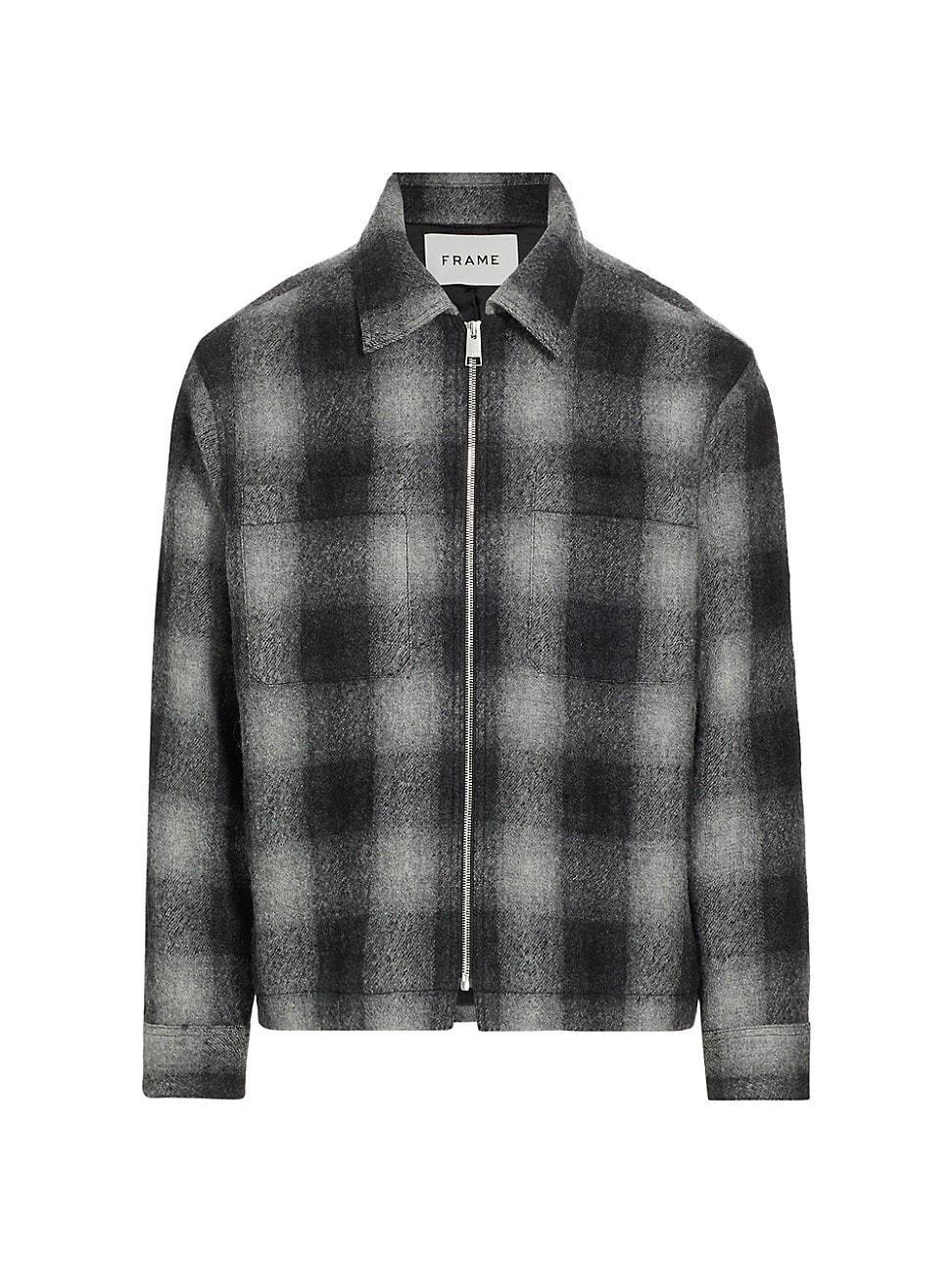 Mens Plaid Wool Shirt Jacket Product Image