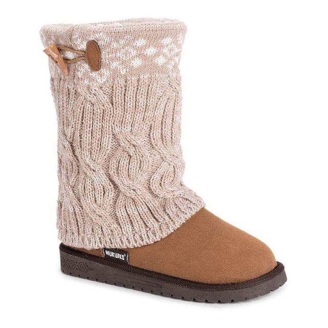 Essentials by MUK LUKS Cheryl Womens Knit Winter Boots Grey Product Image