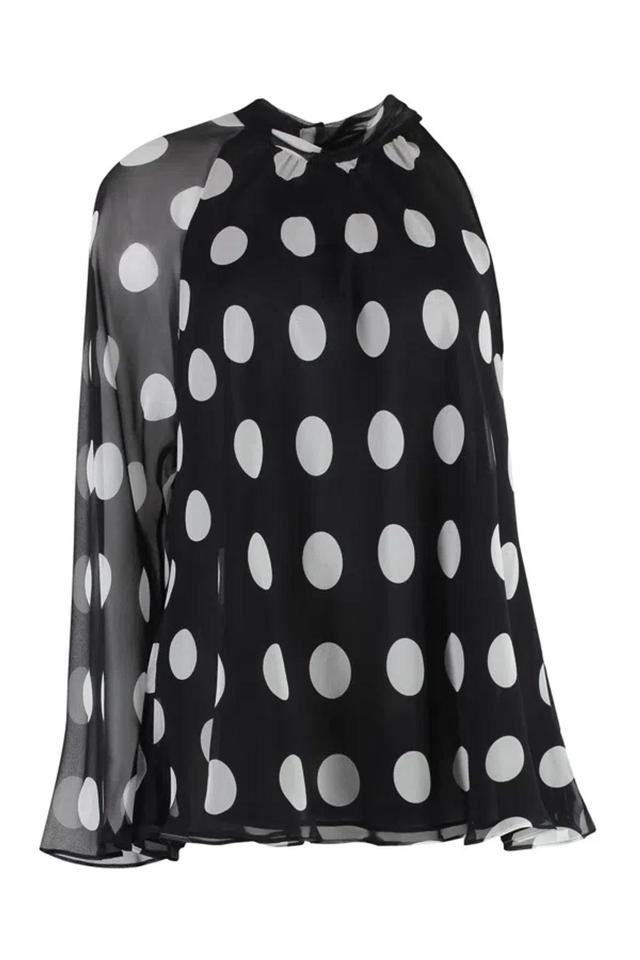 Carella Polka-dot Silk Blouse In Black Product Image