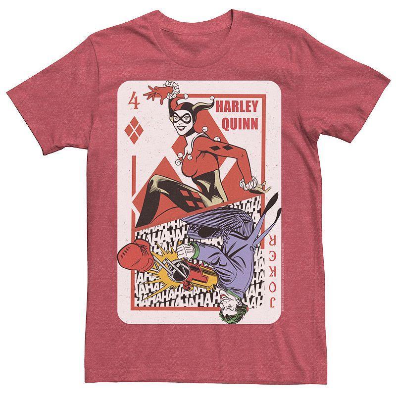 Mens DC Comics Harley Quinn Joker Playing Card Tee, Mens Product Image