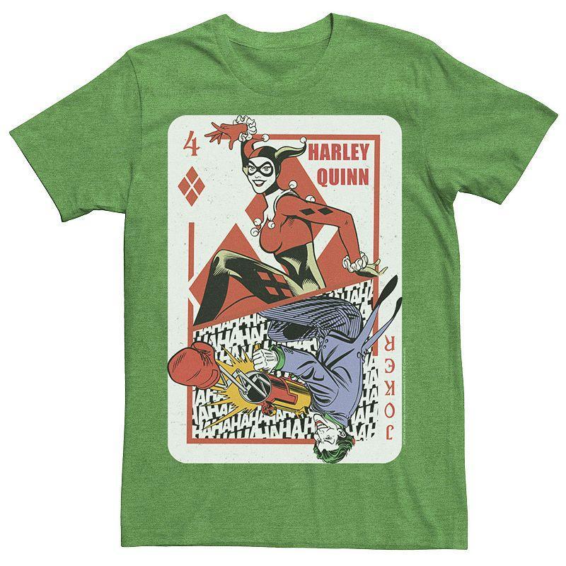 Mens DC Comics Harley Quinn Joker Playing Card Tee, Mens Product Image