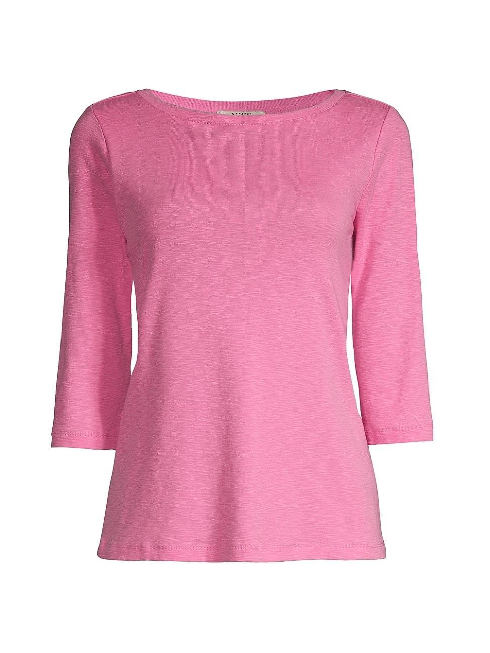 Womens Cotton-Blend Boatneck T-Shirt Product Image