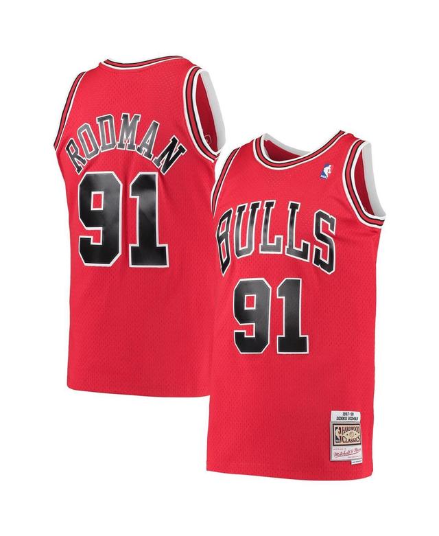 Mens Mitchell & Ness Dennis Rodman Red Chicago Bulls Hardwood Classics 1997-98 Swingman Jersey - Red Product Image