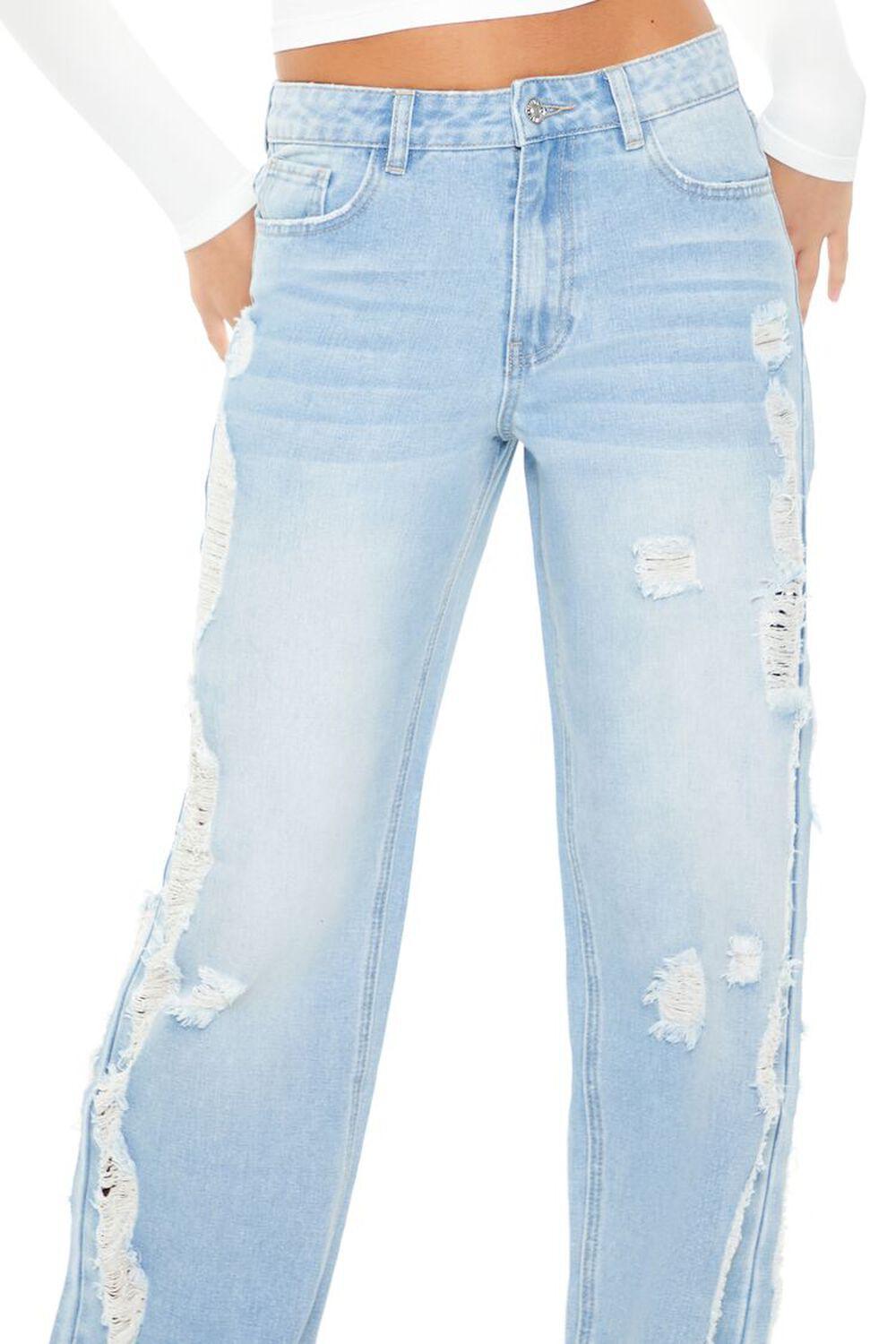 Destroyed Mid-Rise Baggy Jeans | Forever 21 Product Image