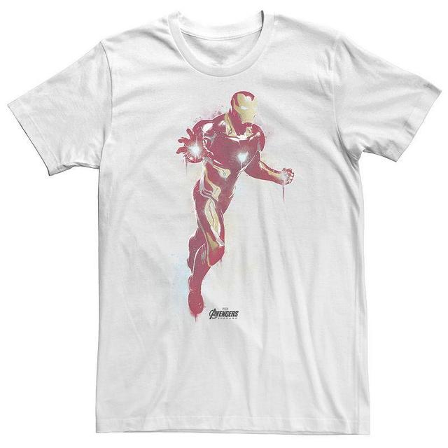 Big & Tall Marvel Avengers Endgame Iron Man Spray Paint Tee, Mens, Size: Large Tall, White Product Image