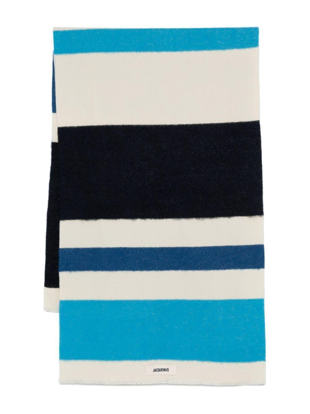 JACQUEMUS Blue Striped Scarf Product Image