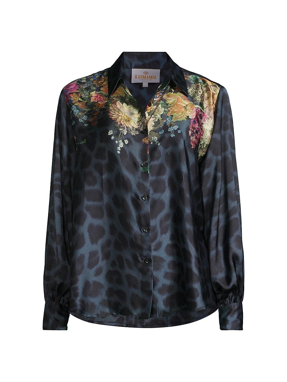 Womens Elle Printed Satin Blouse Product Image