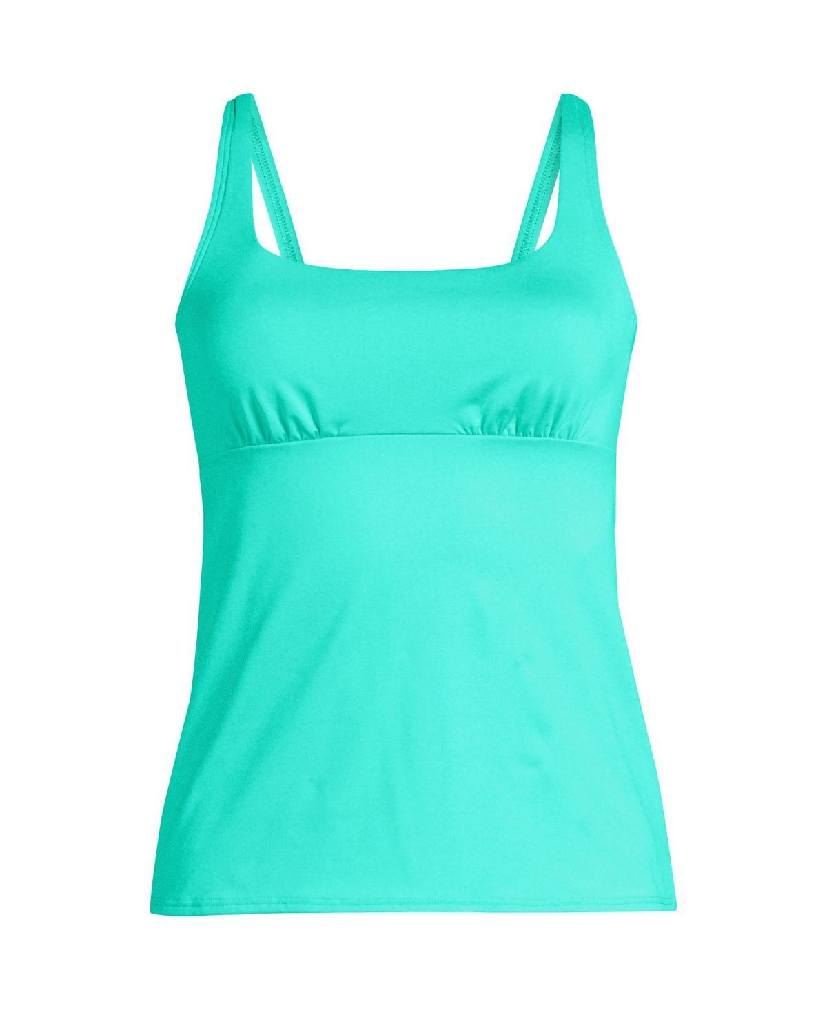 Lands End Womens Dd-Cup Square Neck Underwire Tankini Swimsuit Top Adjustable Straps Product Image