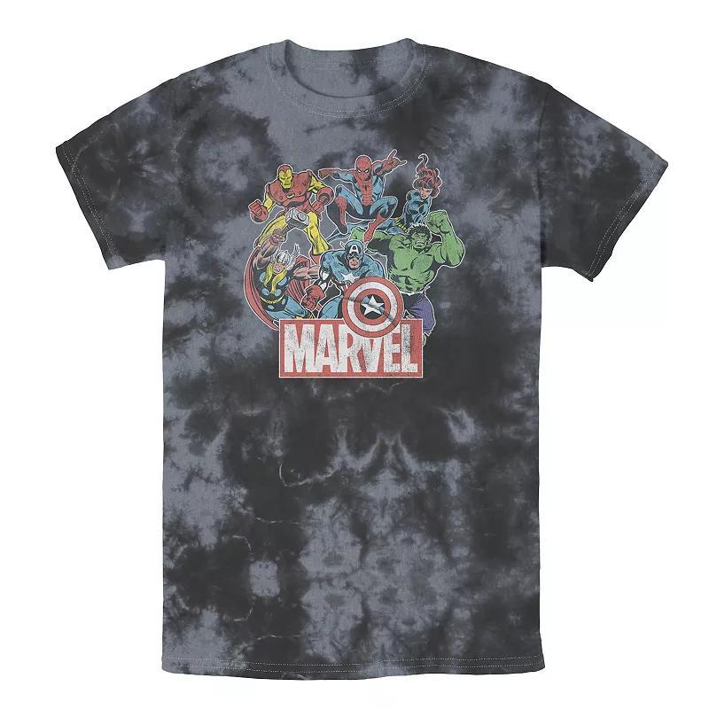 Mens Marvel Avengers Team Retro Comic Vintage Wash Tee Product Image