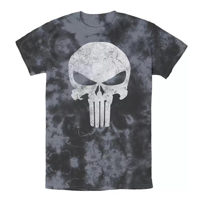 Mens Marvel Punisher Skull Symbol Distressed Wash Tee Product Image