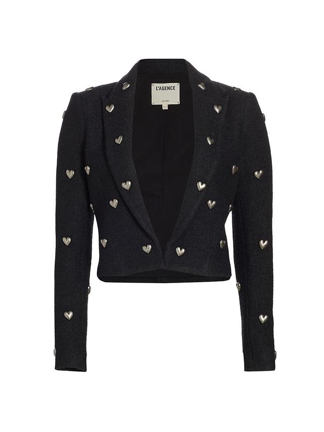 Jen Cropped Blazer with Hearts Product Image