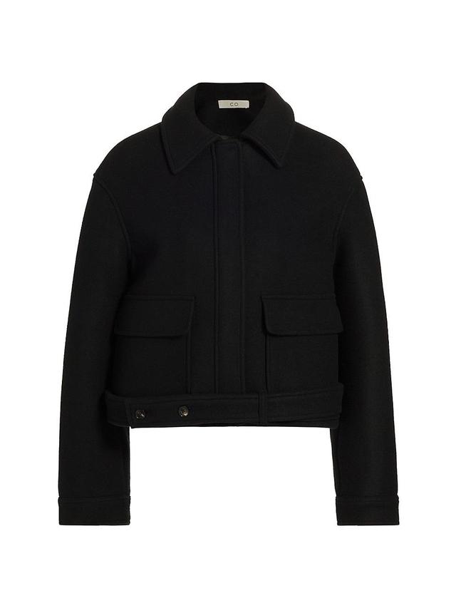 Womens Virgin Wool Crop Jacket Product Image