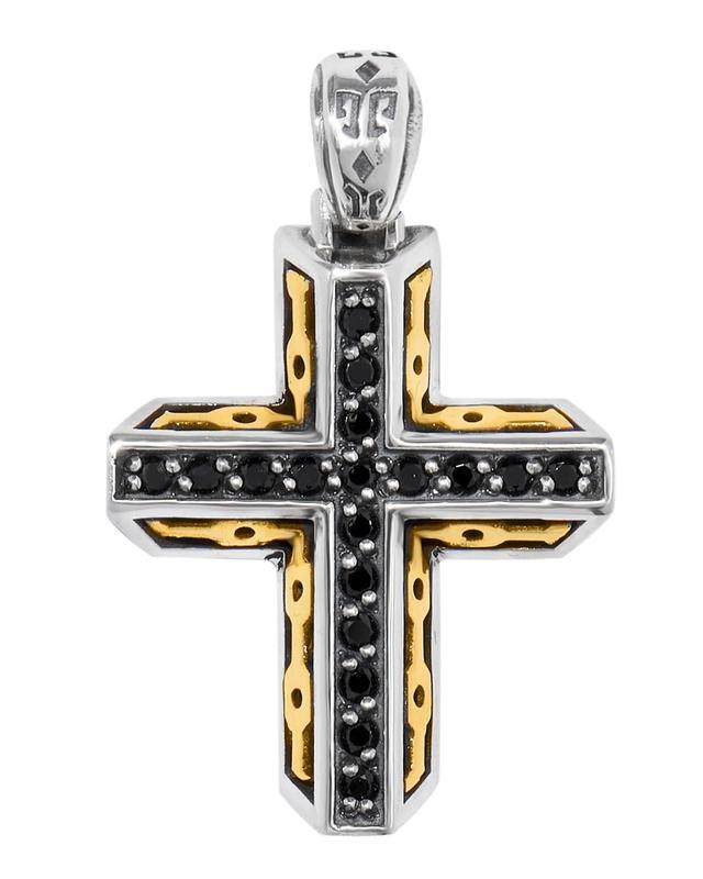 Konstantino Men's Arc Two-Tone Spinel Cross Pendant - TWO TONE Product Image