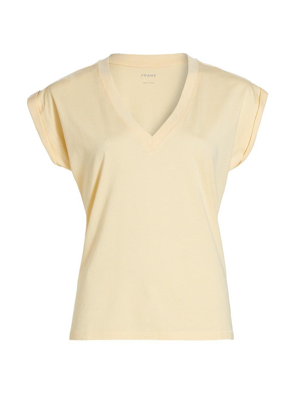 Womens Cotton V-Neck T-Shirt Product Image