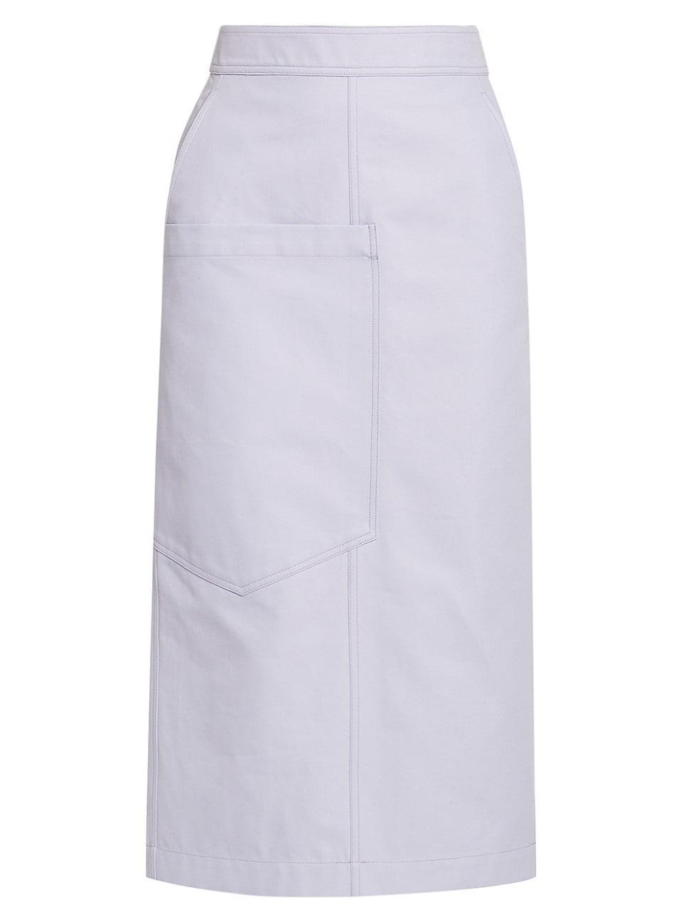 Womens Gabardine Pocket Midi Skirt Product Image