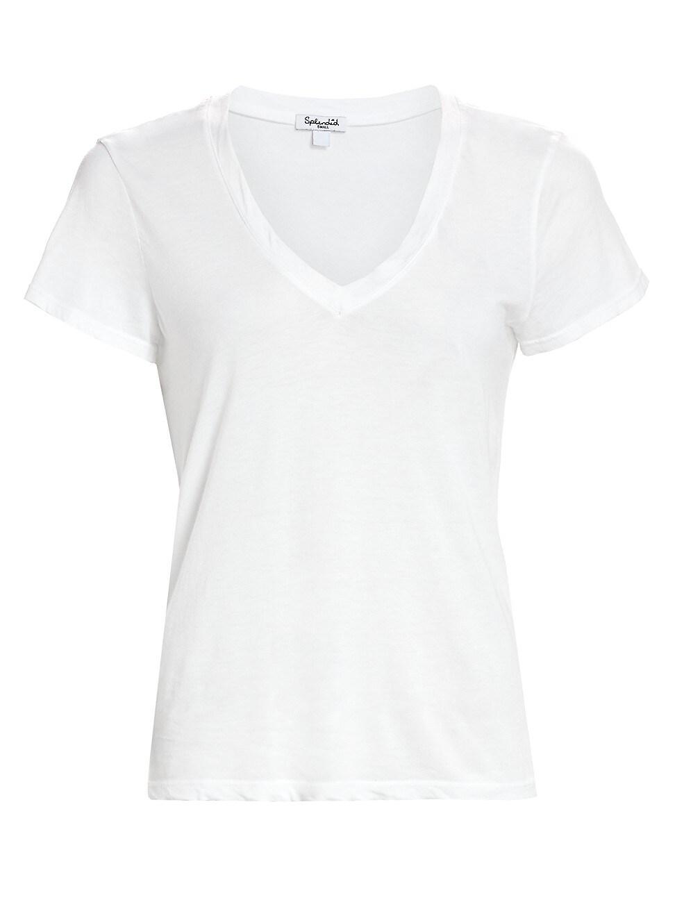 Splendid Kate Short Sleeve Modal Jersey V-Neck Tee (Heather Grey) Women's T Shirt product image