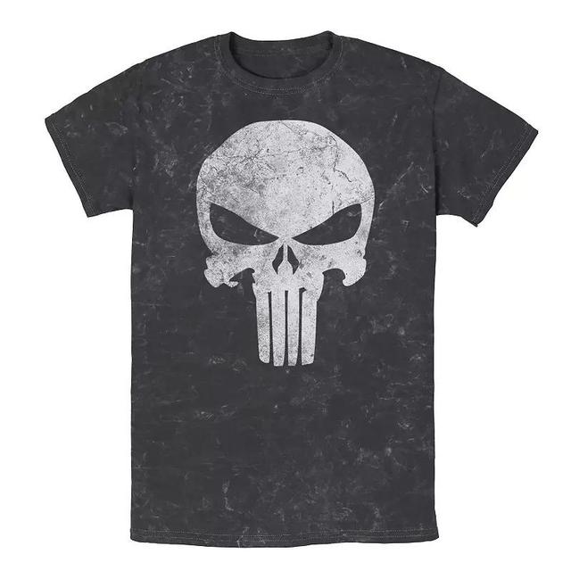 Mens Marvel Punisher Skull Symbol Distressed Wash Tee Product Image