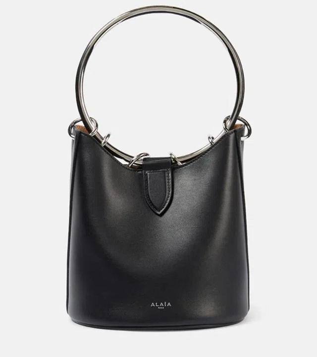 Ring Black Leather Bucket Bag Product Image