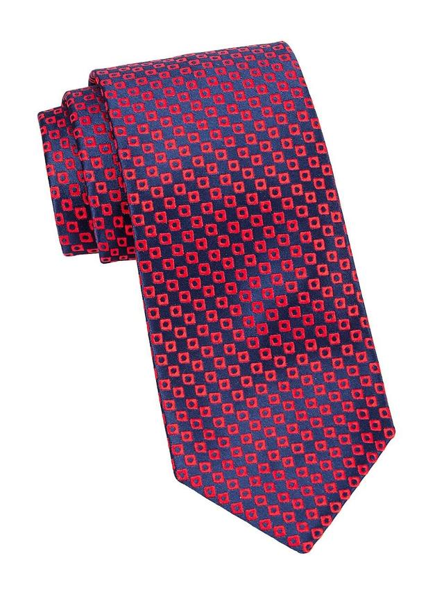 Mens Square Geometric Woven Silk Tie Product Image