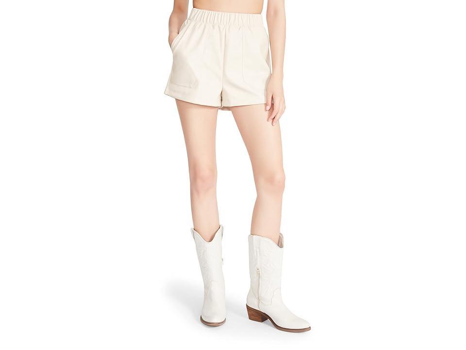 Steve Madden Faux the Record Faux Leather Shorts Product Image