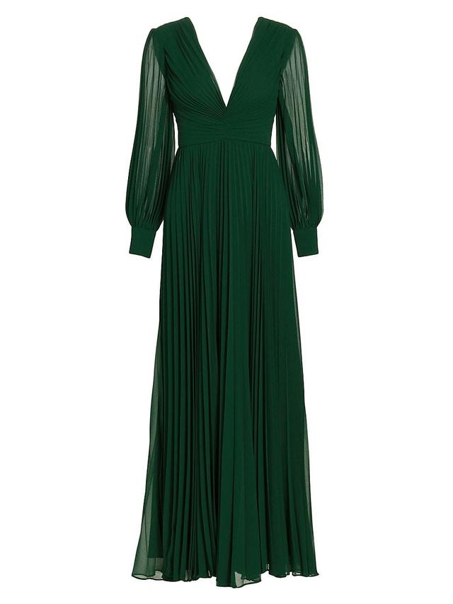 Womens Pleated V-Neck Gown Product Image