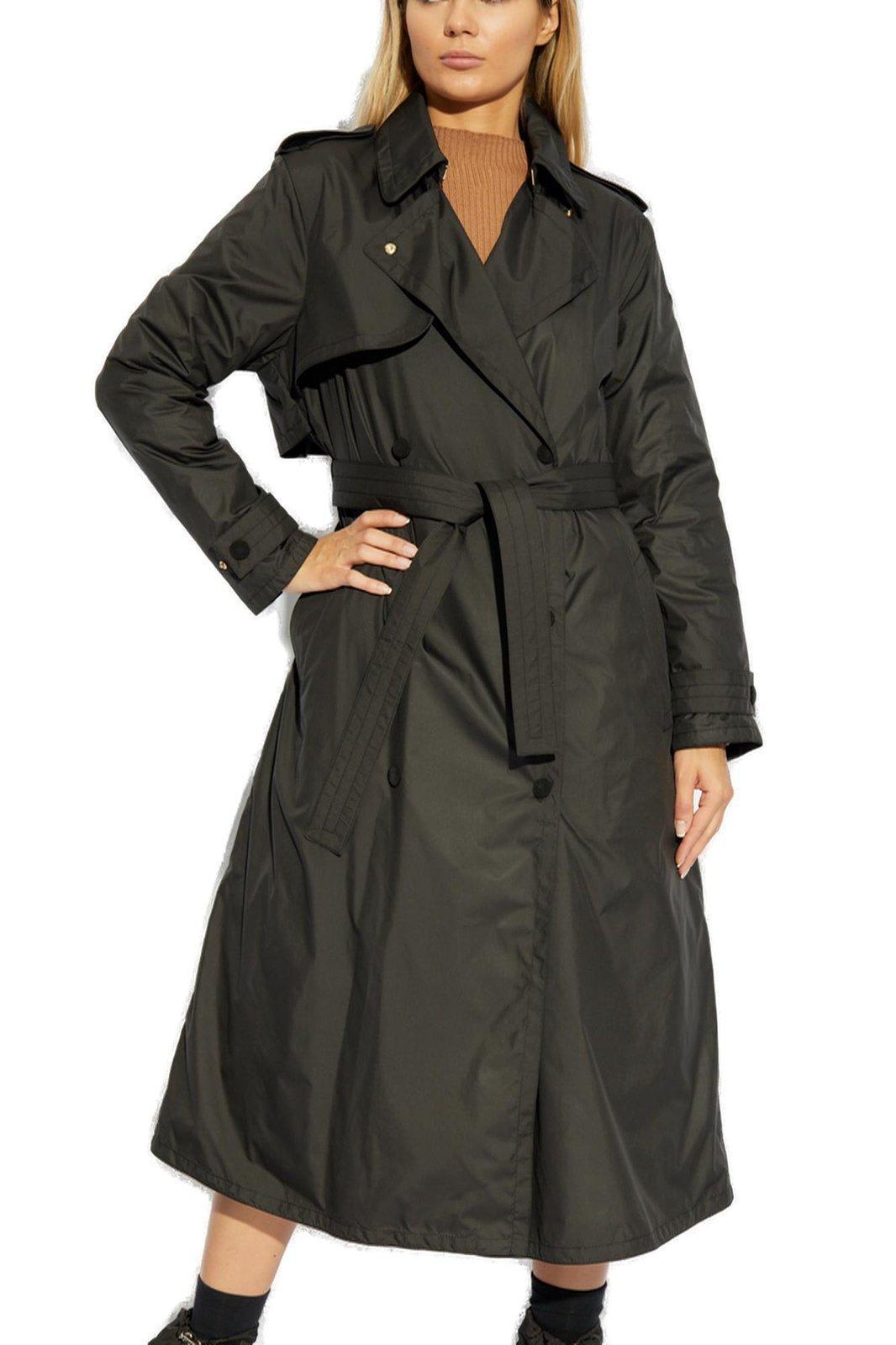 MONCLER Barbentane Belted Trench Coat In Black Product Image