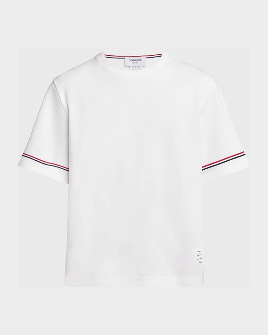 Men's Striped-Trim Boxy T-Shirt Product Image