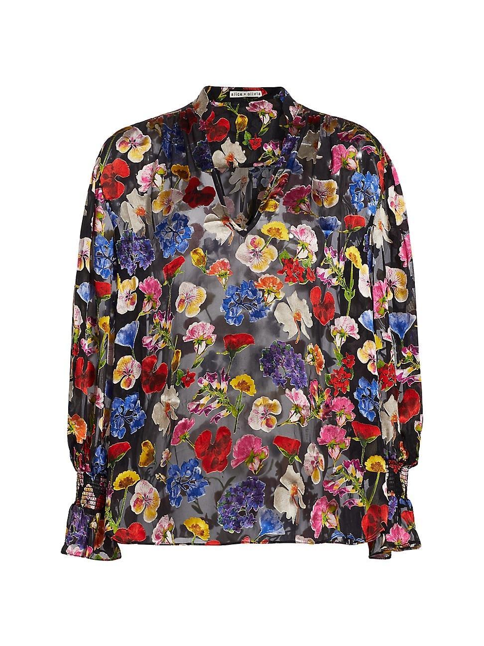 Womens Onica Sheer Floral Blouse product image