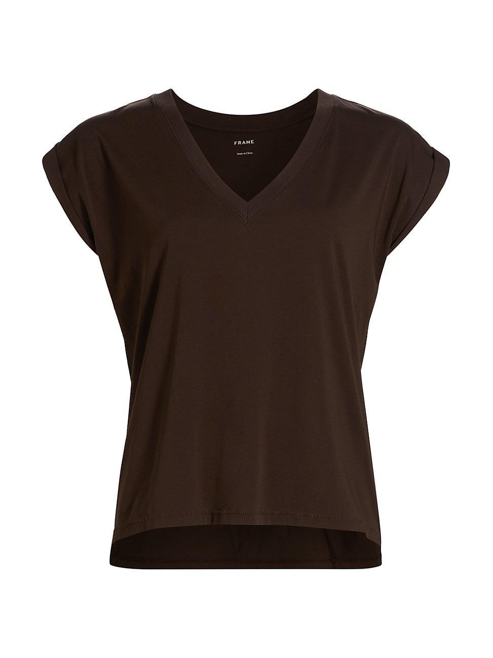 Womens Cotton V-Neck T-Shirt Product Image