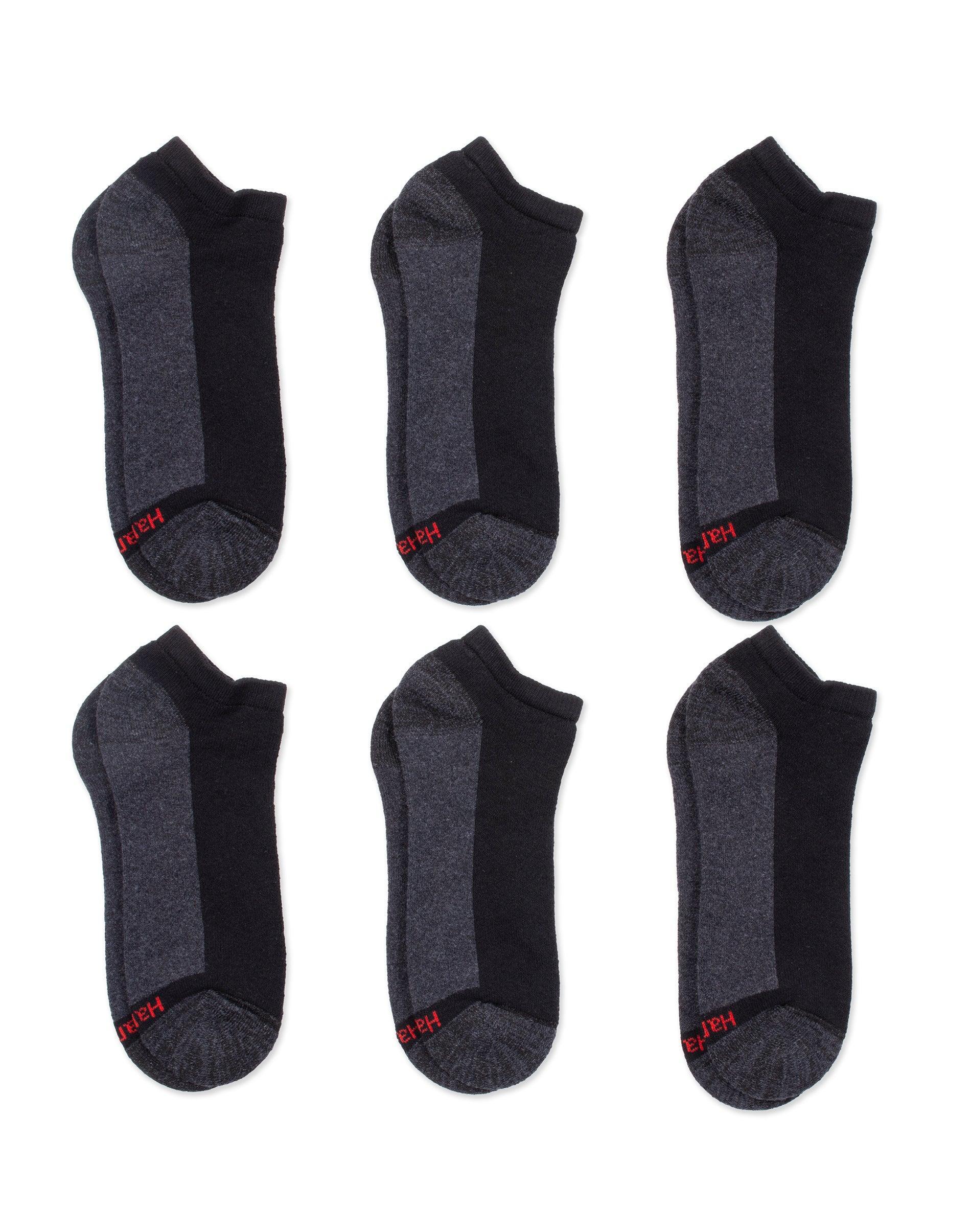 Hanes Double Tough Mens Low Cut Socks, Max Cushion, Shoe Sizes 12-14, 6-Pairs Black Product Image