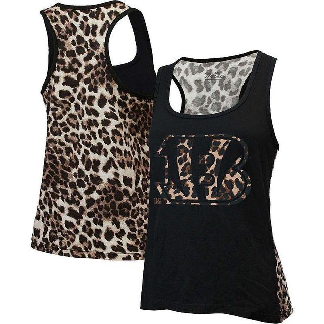 Womens Majestic Threads Cincinnati Bengals Leopard Racerback Tank Top Product Image