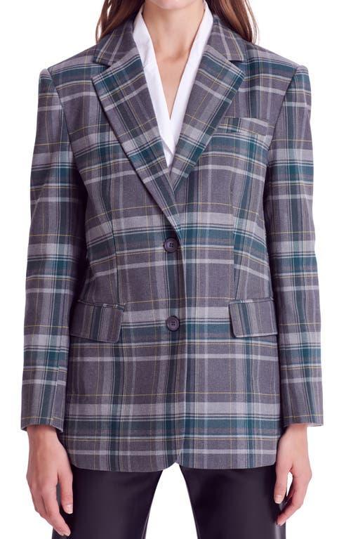 English Factory Plaid Two-Button Blazer Product Image