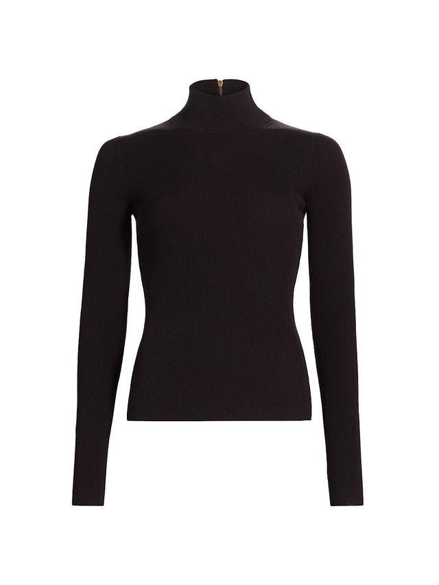 Michael Kors Collection Merino Wool Blend Rib Turtleneck Sweater Product Image