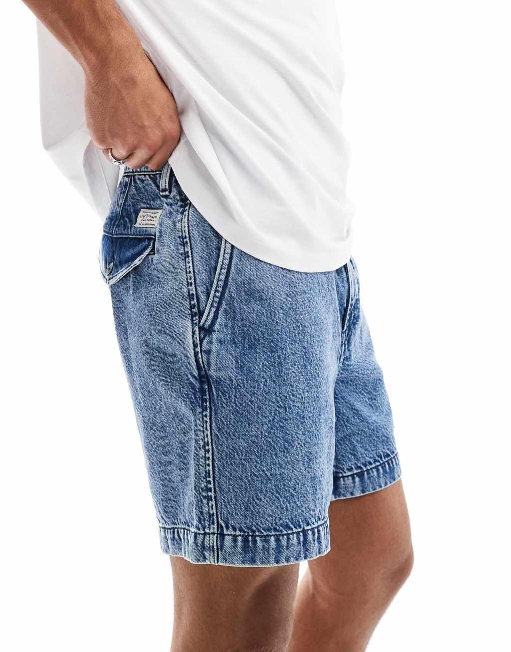 Levi's XX authentic chino denim shorts in mid blue Product Image