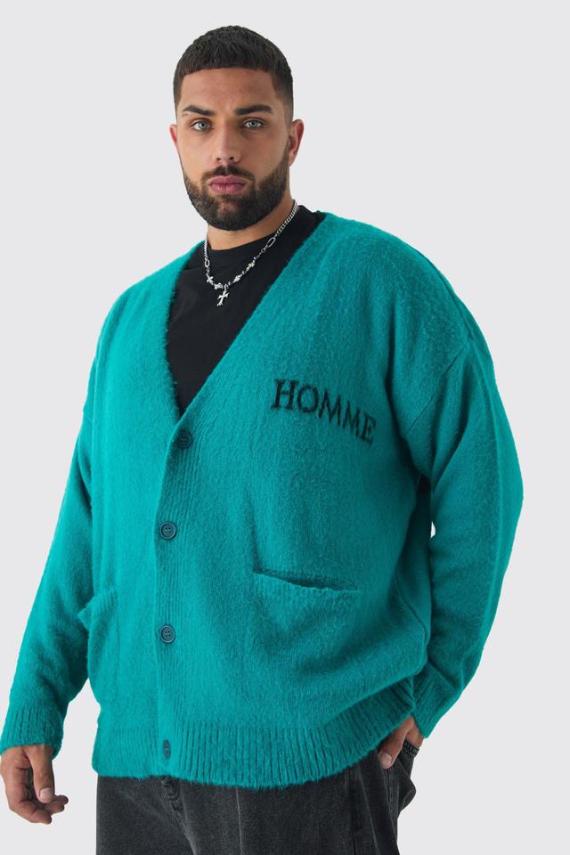 Plus Homme Fluffy Knit Cardigan | boohooMAN USA Product Image