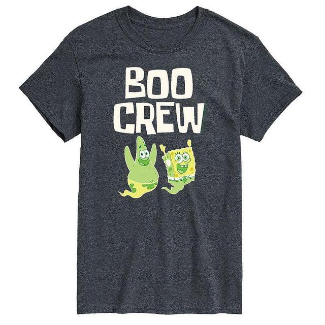 Big & Tall Spongebob Boo Crew Graphic Tee, Mens Grey Product Image