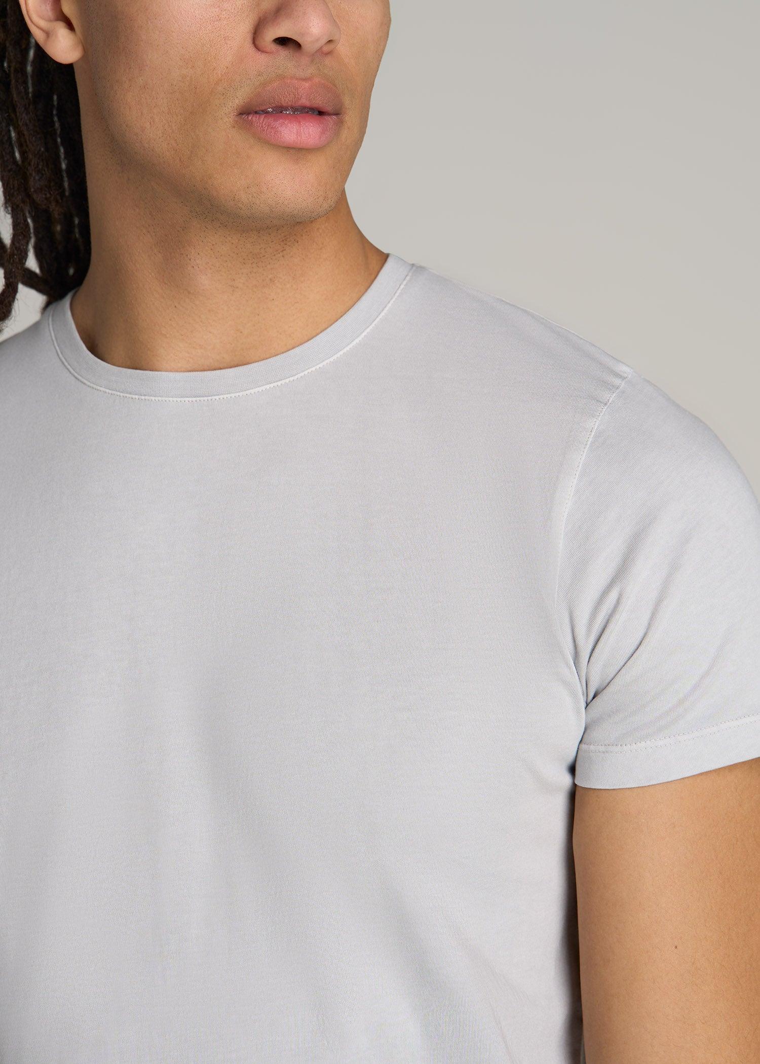 MODERN-FIT Garment Dyed Cotton Men's Tall T-Shirt in Vapor Grey Male Product Image