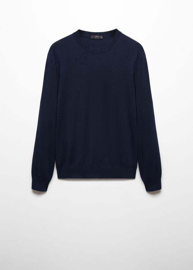 MANGO MAN - Openwork knit polo neck sweater dark navyMen Product Image