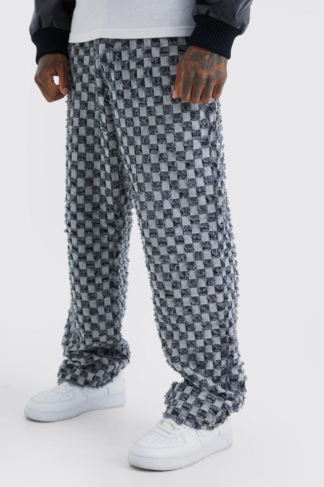 Fixed Waist Relaxed Checked Tapestry Pants | boohooMAN USA Product Image