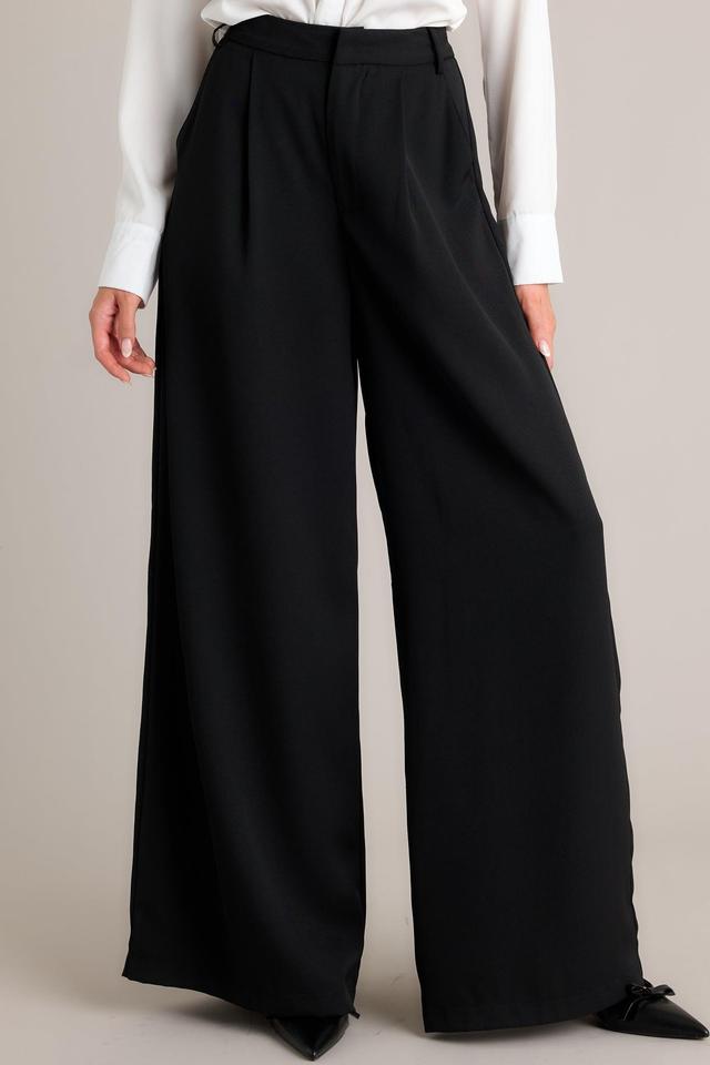 Office Chic Black Wide Leg Pants Product Image