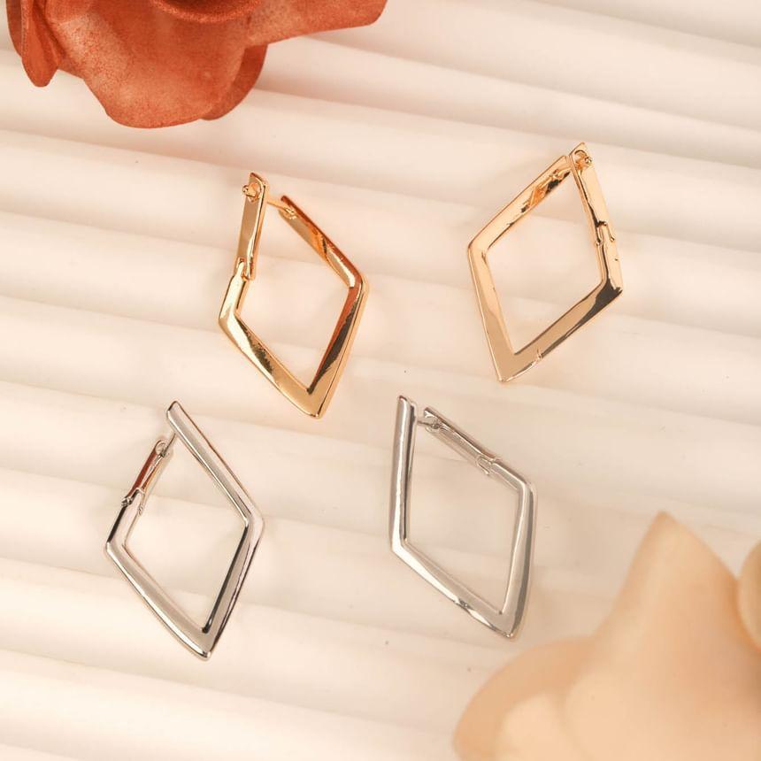 Rhombus Alloy Hoop Earring Product Image