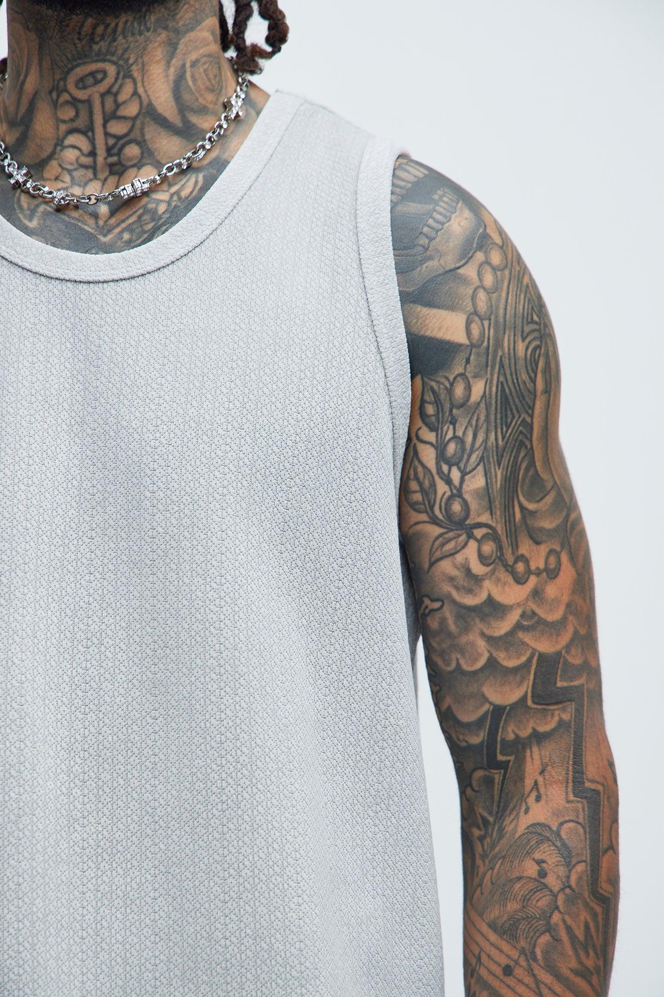 Dudley Textured Relaxed Tank - Stone Product Image