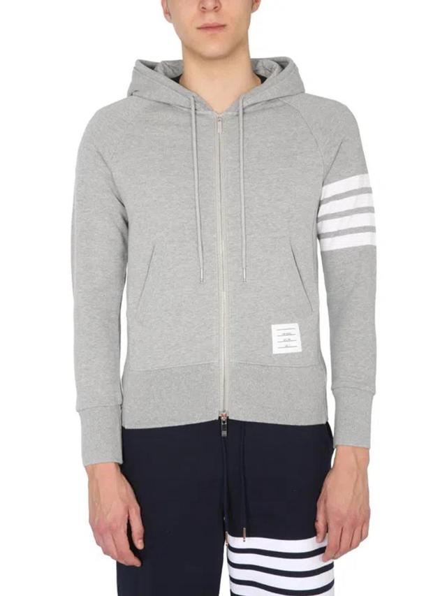 Zipper Hoodie In Grey Product Image